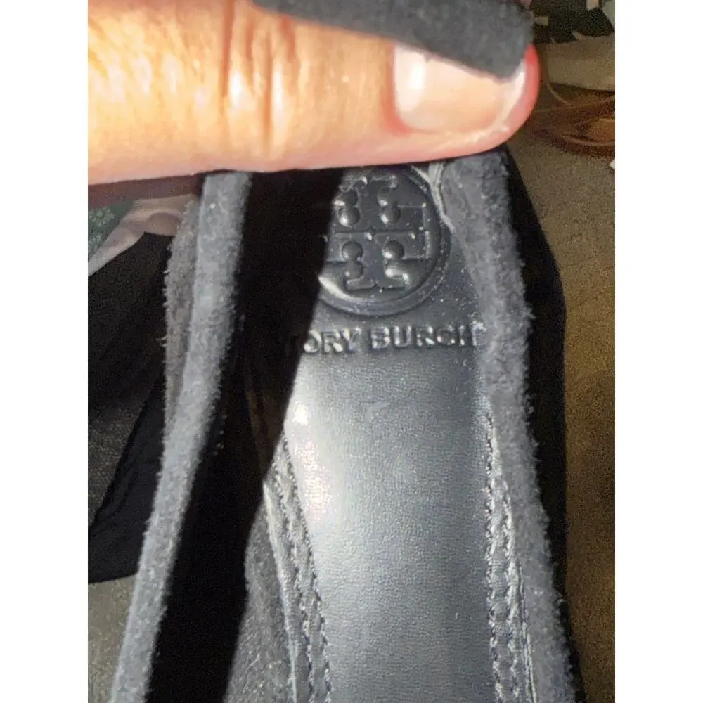 Tory Burch 7 Therese Suede Block Heel Pumps